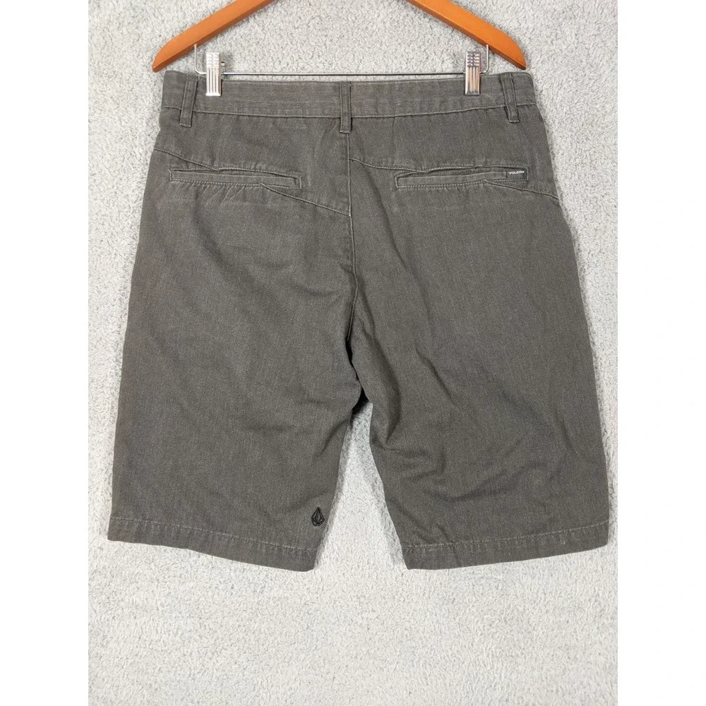 Volcom VMonty Chino Shorts Mens 32 Gray Flat Front Pockets Golf Skater Casual
